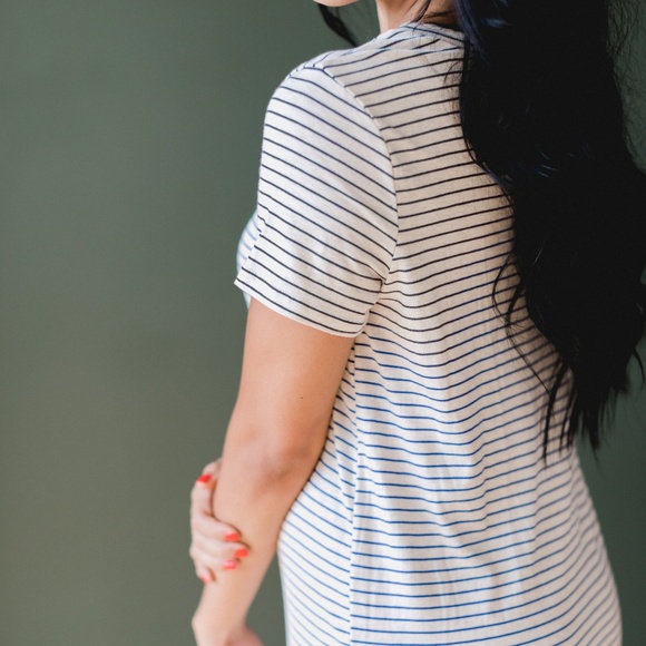 Black Stripped Ruffle Dress - Picture 2 of 2